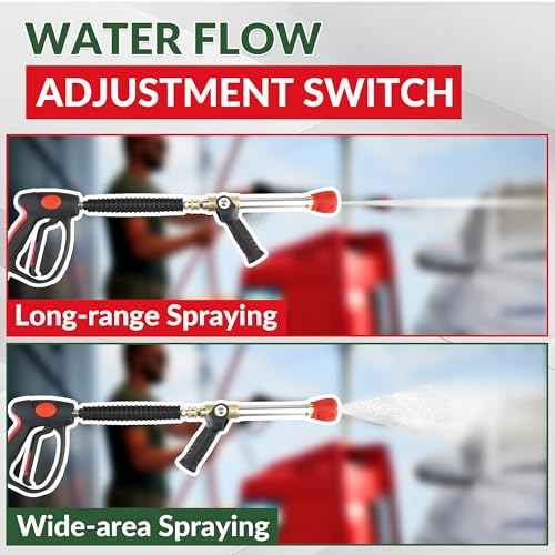 RIDGE WASHER Pressure Washer Gun 5000 PSI, Long Range Nozzle and Shooter Tip Twist Nozzle, 27 Inch Power Washer Gun Swivel with Stainless Steel Extension Wand