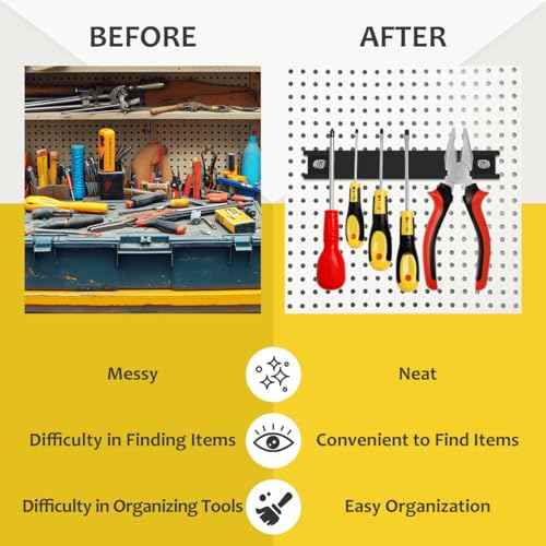8' Heavy Duty Magnetic Tool Strip, 4 Pack Rubber Protected, Storage Organizer for Garage Shop Wall Workbench Screwdriver Wrench Pliers
