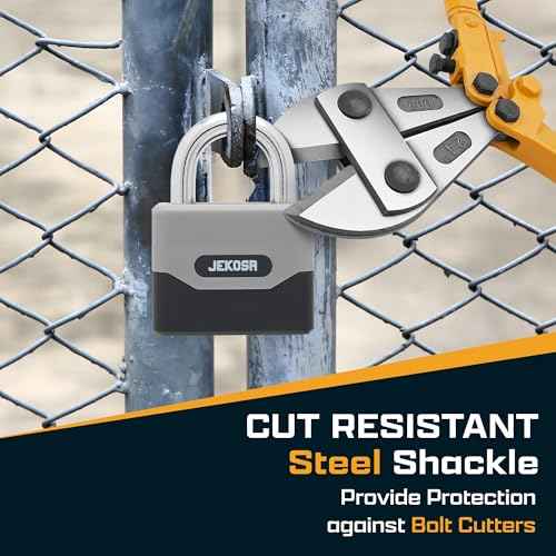 Jekosa¢ç PDP68 Heavy Duty Combination Lock ? 11mm Cut Resistant Shackle, Weatherproof Polyamide Shell|Combo Padlock for School & Gym Locker, Shutters, Gate