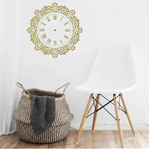 Round Clock Reusable Stencils for Crafts,Floral Clock Face Painting Stencil for Wood DIY Art Craft Drawing Templates for Painting on Wood Wall Cake Card Scrapbooking Paper