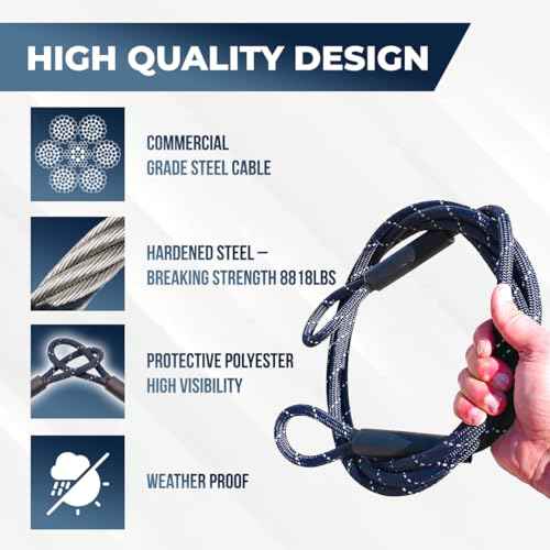 Big & Strong 7/16" Steel Security Cable Lock (7FT/13FT) with Looped Ends Anti-Theft for High-Value Assets, Movement Protection of Motorcycles, Generators, Jobsite Tools, Grills & More