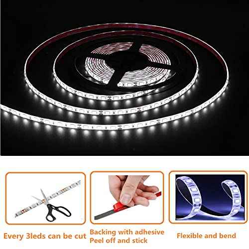 LED Boat Strip Lights, 32.8FT Marine Pontoon Led Lights, Waterproof Boats Interior Light, Under Gunnel Light, Boats Deck Lighting, Night Fishing Lighting for Pontoon Bass Fishing Yacht Kayak (White)