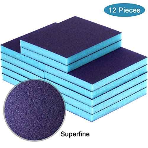 eBoot Sanding Sponge Grit Sanding Blocks, Washable and Reusable Sand Sponge Kit, 12 Pieces (Superfine Grade)