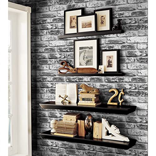 Faux Brick Wallpaper Peel and Stick Grey Brick Wallpaper 17.7inch x 393.7inch Grey Brick Contact Wallpaper Bathroom Peel and Stick Removable Wall Paper Brick Contact Paper Vinyl Wall Decor