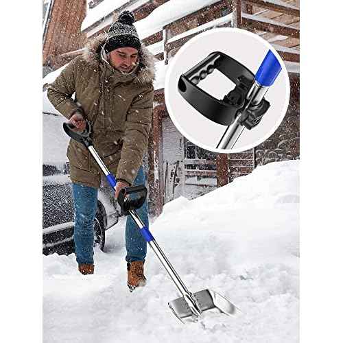 Garden Shovel Handle Attachment, Labor Saving Tool Grip for Back Saver, Work with Garden Shovels, Snow Shovels, Rakes, D Grip Ergonomic Handle Replacement, Black