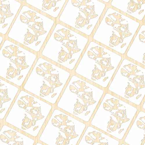 INFUNLY Africa Map Wall Stencil Africa Animals Wall Stencils for Painting 11.8X11.8 inches Reusable Africa Map Tile Stencil with Animals Pattern Elephant Lion Forest Drawing Stencils for Home Decor