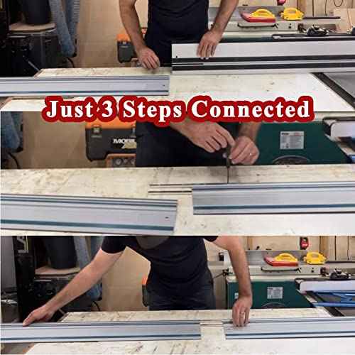 Guide Rail Connector Accessories Kit 71358 482107 Compatible with Festool | Makita | DeWalt Track Saw Secure Long Cuts, 2 Pack, Black