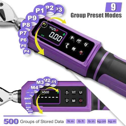 Digital Torque Wrench 3/8 Drive, 0.66-44.25 Ft.lb / 0.9-60 Nm Inch Pound Torque Wrench with Dual Direction Ratchet, ¡¾1% Accuracy with Vibration, Buzzer and LED Alert