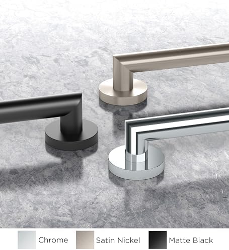 Gatco 966MX Glam 36" L Grab Bar, Matte Black/ADA Compliant Stainless Steel Safety Grab Bar for Bathroom