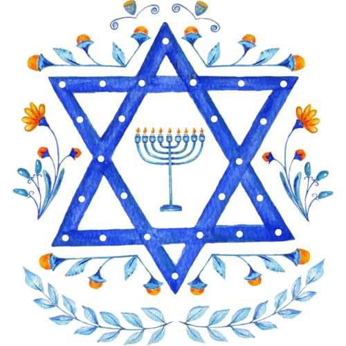Hanukkah Decorations, Hanukkah Wall Decals, Removable Star of David Wall Stickers,Chanukah Peel and Stick Wall Art for Jewish Holiday Decor