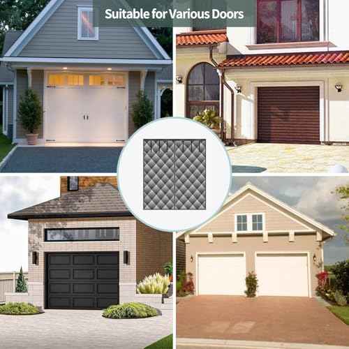 Garage Door Screen for Winter, Sunmoxia 9 * 7Ft Magnetic Thermal Insulated Door Curtain, Upgraded Oxford Cloth Filled with Thicken Polyester Fiberfill, Windproof Insulation Cover Blanket (Grey)