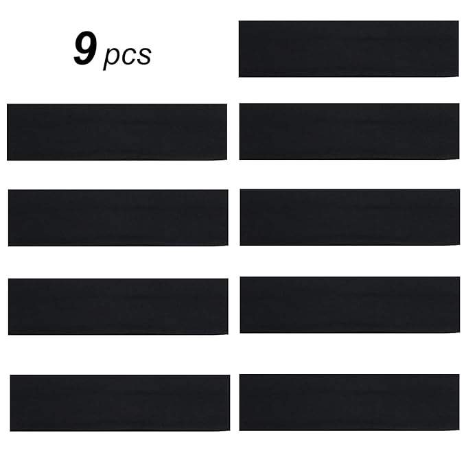 9Pcs Headbands for women Non Slip Headband, Soft Elastic Hair Bands for Women's Hair, Fashion Cotton Cloth Stretchy Sweat Bands Headbands for Sports, Makeup, Gym, Running, Yoga, Workout (Black)