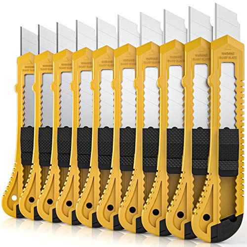 Nicpro 10 PCS Utility Knife Set, 18 mm Retractable Box Cutters Bulk Razor Knife for Heavy Duty Office, Home, Arts Crafts, Hobby