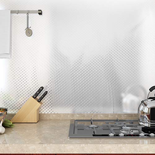 VEELIKE Kitchen Backsplash Wallpaper Stickers Oil Proof Waterproof Sticker Stainless Steel Contact Paper Self Adhesive Waterproof Aluminum Foil Stove Stickers Kitchen Wall Stickers 15.7"x118"