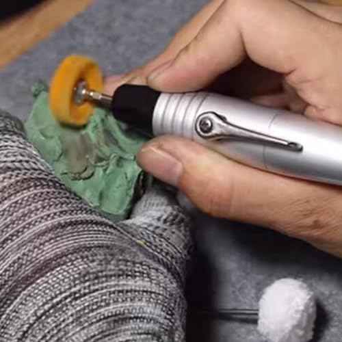 Luo ke 20 Pcs Little Buffing Wheel, 1/8 Inch Cloth Polishing Wheel for Rotary Tools Includes Dremel (White)