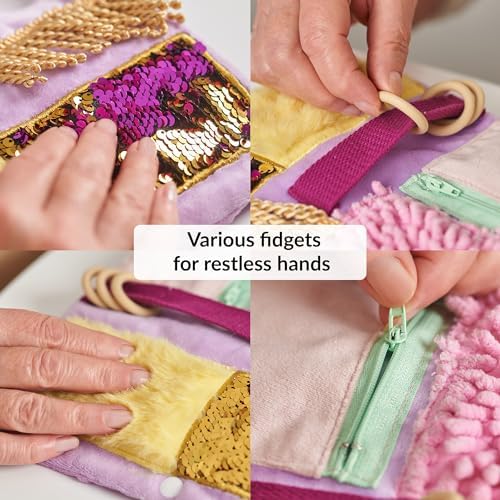 Fidget Wrist Cuff Sensory Toys | Fidget Toys for Dementia | Dementia Products for Elderly | Anxiety Sleeve | Gifts and Activities for Seniors with Alzheimer’s or Dementia | Fidget Wrists (Big, Flower)