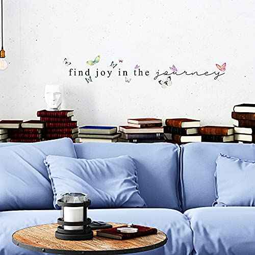 Inspirational Quotes Vinyl Wall Decal Stickers Find Joy in The Journey, Vinyl Decal Inspirational Wall Decor Sticker Sign for Bedroom, Living Room, Motivational Uplifting Quotes