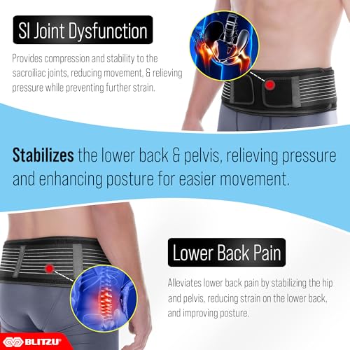 Sacroiliac Hip Belt for Women and Men, Waist Trochanter Brace that Eases Sciatic, Chronic Lower Back Pelvic, Leg and Sacral Nerve Pain Caused by Si Joint Dysfunction L-XL