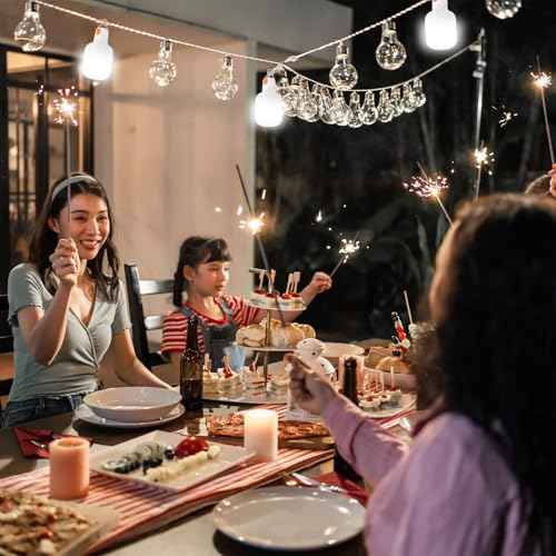 PATIKIL Camping Lantern, 4 Pack Rechargeable LED Tent Lamp Lights Bulb Portable Hanging 3 Lighting Modes 60W Clip Hook for Camping, Hiking, Fishing, White