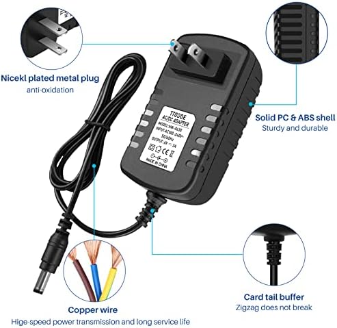 AC/DC Adapter 6V 3A 2.5A 2A 1.5A 1A 800ma 500ma 300ma Power Adapter Supply 6V Power Cord 18W 100-240V 50-60Hz DC 6Volt 3000mA Power Supply Chrager Compatible Most DC 6V Devices