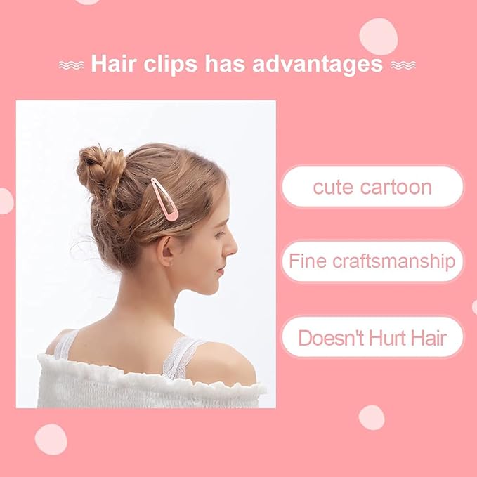 Hair Clips, KUBOM 120-Pack Metal Snap Hair Barrettes Barettes and Hair Clips for Girls,Toddlers,Kids,Women, Baby and Fine/Thick hair - 2inch (Colored Candy and Pattern)