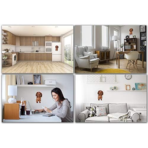 Winston & Bear 3D Dog Stickers - 2 Pack - Long Haired Brown Dachshund for Wall, Fridge, Toilet and More - Doxie 3D Decals - Retail Packaged Sausage Dog