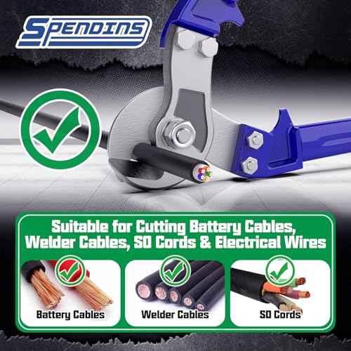 18in Cable Cutter for Copper & Aluminum Cables, Long Arm Ergonomic Handles, High-Frequency Quenched Blades for Electrical, Communications and DIY (NOT for Steel or Hardened Materials)