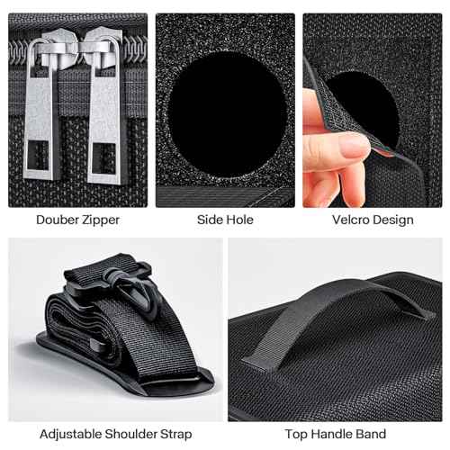 HOOVO Lipo Bag, Fireproof and Explosionproof LiPo Battery Bags - Large Capacity LiPo Guard Safe Pouch Adjustable for 10 - Cell LiPo Storage & Charge (10.6"x 6.7" x 6.7")