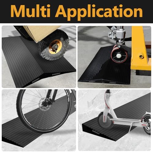1.8" Rise Threshold Ramps for Doorways, Driveways, Heavy Duty Solid Rubber 9000lbs Capacity, Non-Slip & Cuttable Handicap Ramp for Wheelchairs, Scooters, Strollers, Curbs- 1.8″Rise (35″×9.8″)