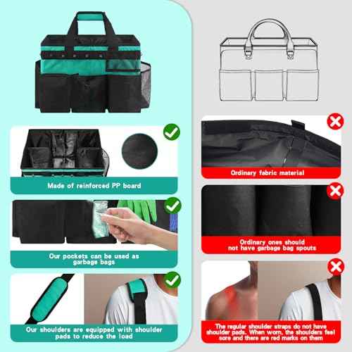 Wearable Cleaning Caddy Bag,WithDetachable Divider cleaning bags for housekeepers, With Adjustable Shoulder Strap for Cleaners & Housekeeper