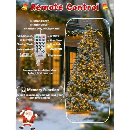 75FT 1500 LED Christmas Cluster Lights, Firecracker String Lights with Remote & 8 Modes & Timer, Waterproof Fairy Twinkle Light Plug in for Indoor Outdoor Party Garden Xmas Tree Decoration, Warm White