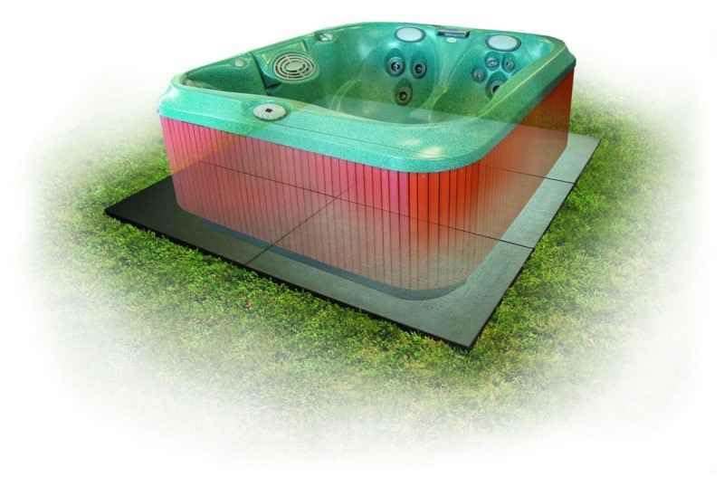 Confer Plastics Handi Spa Pad - 6 Pack (8'x8') Concrete Pad Alternative: Durable, Quick Setup & Easy Installation, Ideal Concrete Substitute Base for Hot Tubs and Spas