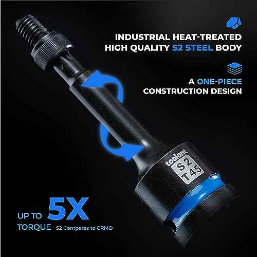 toolant Impact Torx Bit Socket Set 8pcs(T30-T70),1/2" S2 Steel Air Drive Star Sockets, High Impact Bits,Professional Mechanic & Automotive Repair Socket Set