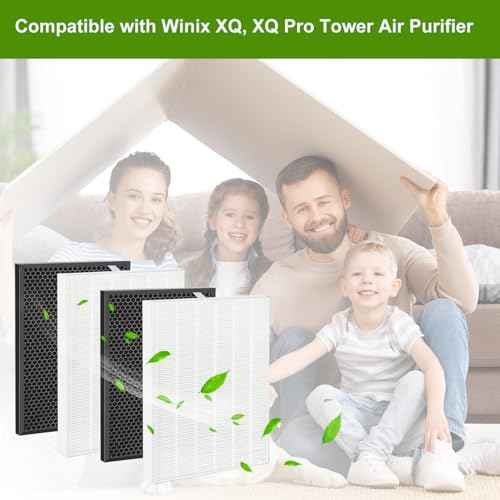 2 Pack XQ True HEPA Replacement Filter X Compatible with Win-ix XQ, XQ Pro Tower Air Cleaner Purifier, 1712-0089-01-0101-02, H13 HEPA & Activated Carbon Filters
