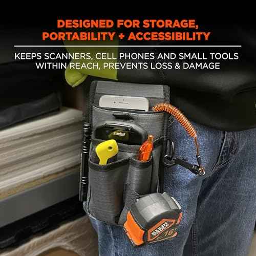 Ergodyne Squids 5568 Tool Pouch, Utility Knife Holster, Scanner Device Holder, Cell Phone Pocket, Belt Loop Attachment