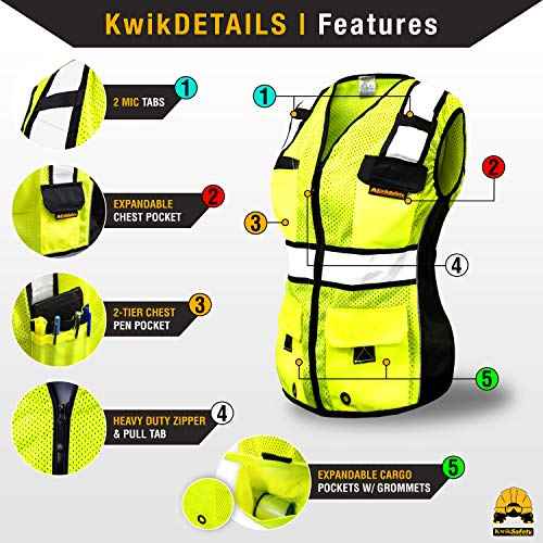 KwikSafety - Charlotte, NC - RoadBOSS Economy & Premium Safety Vest for Women [SNUG-FIT] Class 2 ANSI Tested OSHA