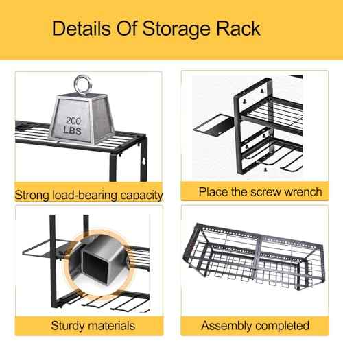 Power Tool Organizer for Tool Storage,7 Drill Holder Wall Mount and Storage Rack for Garage Organization, Heavy Duty Metal Tool Shelf for Father's day Gift