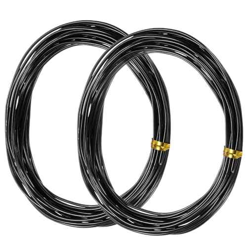 Bonsai Wire 2 Roll Black 1.5mm Aluminum Bonsai Training Wire for Fine Trunk (65 Feet Total)