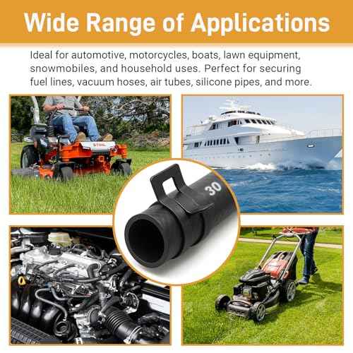 108Pcs Spring Hose Clamps, Fuel Line Clamp Kit, Low Pressure Air Clip Clamp 10 Sizes (7mm 8mm 9mm 10mm 11mm 12mm 14mm 15mm 16mm 18mm) Black