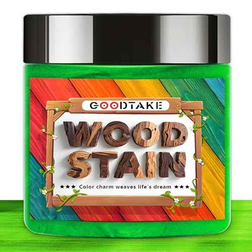 GOODTAKE Green Wood Stain Powder, Wood Dye Stain Powder That Makes Vibrant Wood, Premium Fast Dry Dark Wood Stain Powder for Crafts, Multiple Finishes - for Indoor Outdoor Wooden (Green, 2 oz)