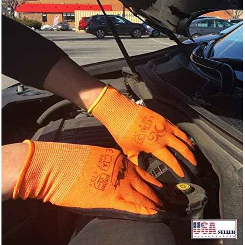 Safety Work Gloves Latex Coated for Men and Women 10-Pair-Pack Knit Firm Grip