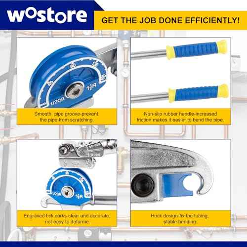 Wostore 1/2" Heavy Duty Tubing Bender Tube Bender Roller 180¡Æ HVAC Copper Tool for Copper Pipe, Aluminum Pipe, Iron Pipe, Stainless Steel Pipe