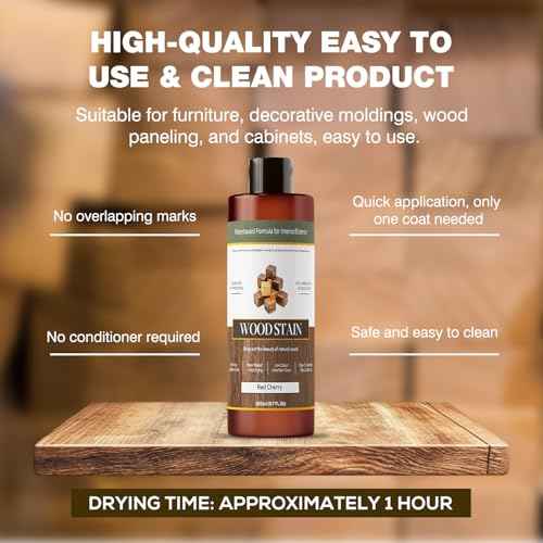 Wood Stain - Stain for Wood - Natural Stain for Furniture - Water Based | Fast Drying, Low Odor - Outdoor & Indoor Paint for Paneling, Cabinets and More - 6.7oz (Red Cherry)