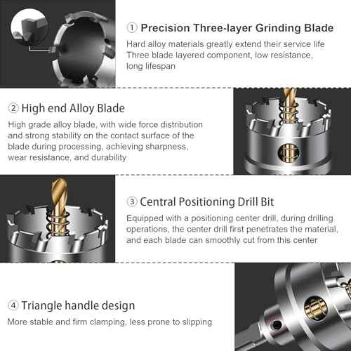 16PCS Hole Saw Kit for Hard Metal,Upgrade Heavy Duty Carbide,12 Sizes Including 5/8" to 2-1/4¡±,Tungsten Carbide Tipped Hole Cutter Set£¬Suitable for Hard Metal, Stainless Steel, Wood, Iron