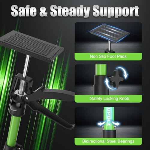 Cabinet Jack Support Pole, 45.3-114.2 Inches Steel Telescopic Quick Support Rod, Third Hand Tool Support System, Drywall Jack, Cargo Bars, 132 LB Capacity, 2-Pack