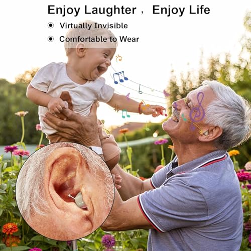 Not Amplifier True Hearing Aids for Seniors Invisible Rechargeable with Hearing Loss 11 Channel Noise Cancelling Small Discreet In Ear Easy to Use Comfort Fit