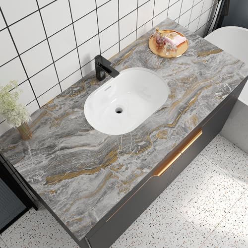 VaryPaper 15.7''x78.7'' Matte Marble Countertop Contact Paper Waterproof Grey Marble Wallpaper Peel and Stick Counter Top Covers for Kitchen Removable Self Adhesive Marble Vinyl for Table Desk Shelves