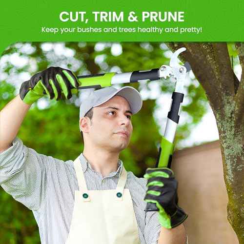 GARDEN GURU Bypass Loppers Tree Trimmer Clipper - 3X Cutting Power Gardening Loppers Pruning Shear -Comfort Grip Handles -High Carbon Steel Blade ? Heavy Duty Branch Cutter ?Cut Thick Branches w Ease
