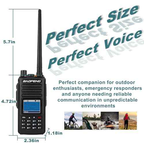 BAOFENG DMR DM-1702 Radio GPS AES265 Encryption Ham Radio Digital Analog DMR Radio Time Slot Tier I & II 1024CH Radio Dual Mode with 48cm/18.89in Tactical Antenna