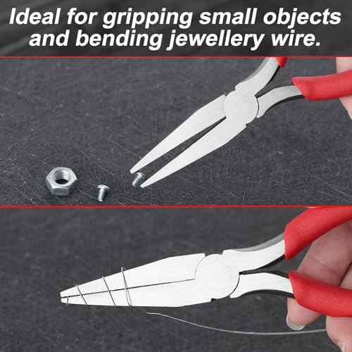 6 Inch Flat Nose Pliers with Serrated Jaw Precision Duck Bill Fine Pliers Multipurpose for Maintenance and Jewelry Making